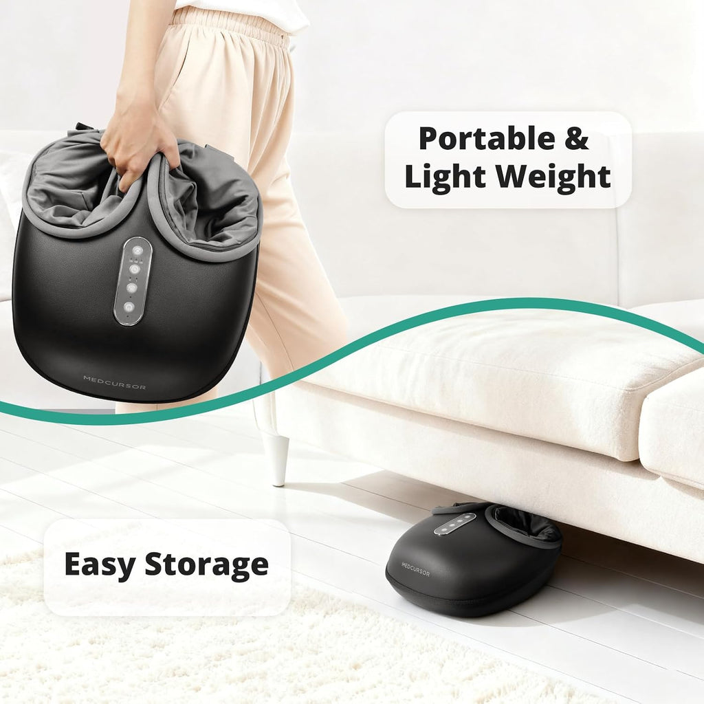 Foot Massager with Heat - Shiatsu Feet Massage Machine Delivers Relief for Tired Muscles & Plantar, Deep Kneading Therapy, Multi-Level Settings for Home, Office Use, Size up to 13"