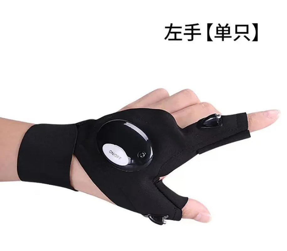 Fingerless Glove LED Flashlight Waterproof Torch Outdoor Tool for Fishing Camping Hiking Survival Rescue Light Tool
