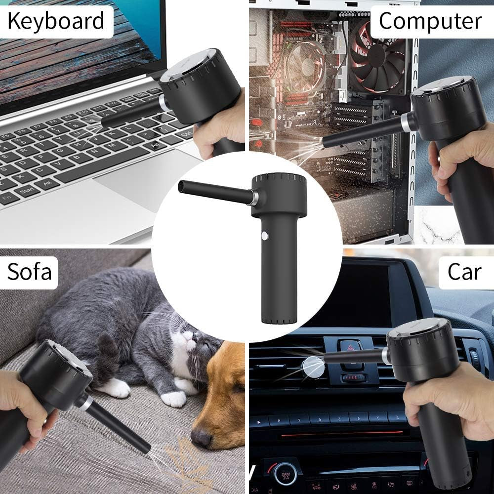 Compressed Air Duster, Electric Air Duster, Portable 45000 RPM Cordless Dust Blower, 6000Mah Battery Air Can Duster, Powerful Computer Keyboard Cleaning Air Spray, Rechargeable Electric Canned Air