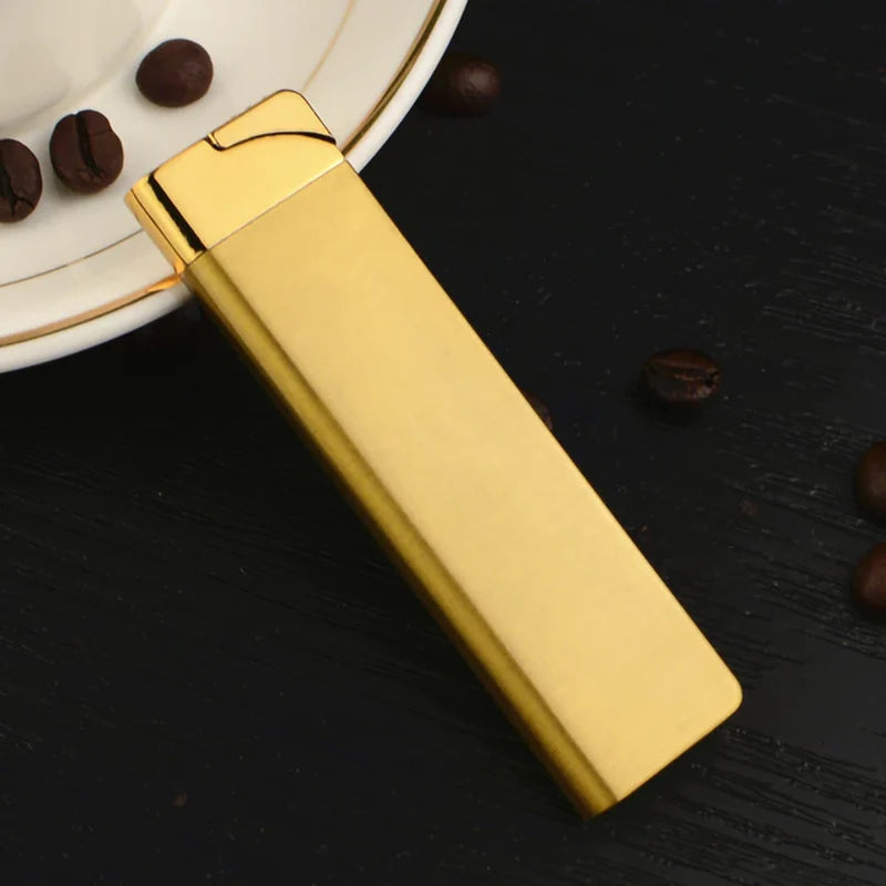 Metal Green Flame Cigarette Lighter Inflatable Butane Gas Lighter Windproof Torch Lighter Smoking Accessories Gadgets for Men