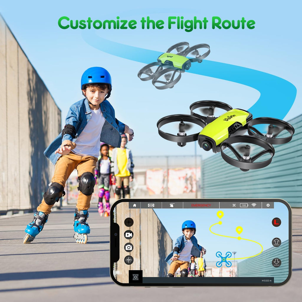 | Drone for Kids 8+ Gift with Camera - Mini Drone with 90° Adjustable Camera, Safe for Kids to Play, Easy to Fly, Photos and Videos, Includes Three Batteries (Gift for Kids)