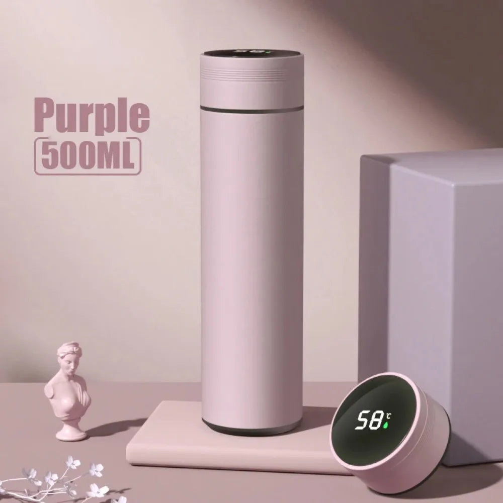 500Ml 304 Stainless Steel Thermos Bottle Smart Cup Digital with Temperature Display Long-Lasting Heat Mugs Travel Water Bottles