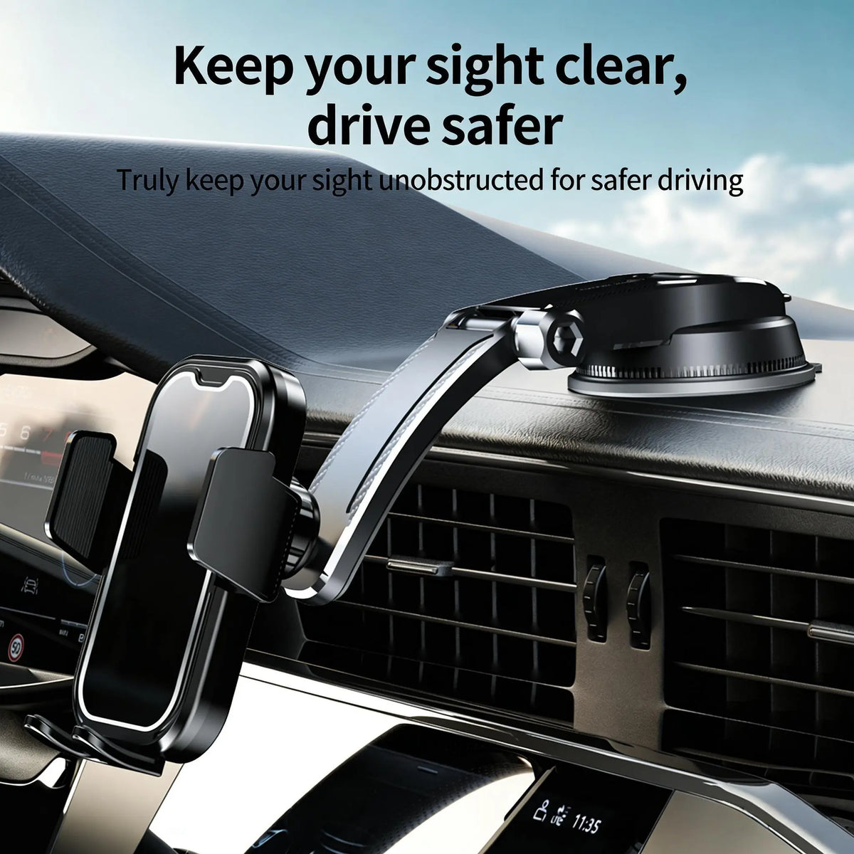 Car Phone Holder 2026 Ultimate Phone Holder for Your Car Windshield Dashboard Cell Phone Car Mount with Patent & Safety Certs for Iphone Samsung Android