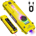 UV Flat EDC Flashlight Rechargeable 1800 High Lumens Pocket Light with Rgb,Magnetic Base Small Flashlights with Dual Switch,Stepless Dimming,Usb-C Waterproof Work Flash Light for Work,Home,Emergencies