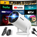 [2026 Upgraded] Mini Projector Support 4K 1080P FHD Auto Keystone 270° Rotatable with Wifi 6 and Bluetooth 5.2 Projector Portable Compatibile with HDMI/TV Stick/Memory Stick/Laptop,White